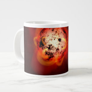Grande Tasse Red Nwarf Star Orbité Par Une Hypothétique Exoplan