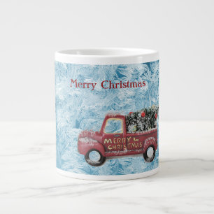 Grande Tasse red vintage truck on blue snowflawgrock
