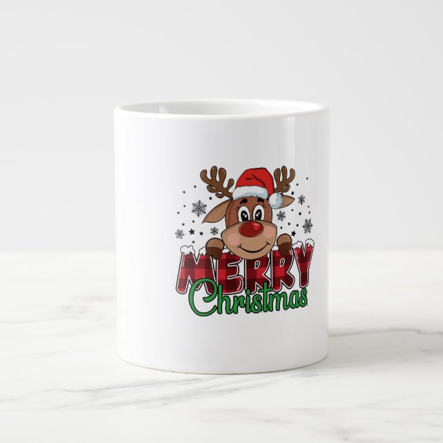 Grande Tasse Reinder Joyeux Noël SVG PNG (Devant)