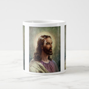 Grande Tasse Religieux Vintage, Portrait de Jésus-Christ avec u