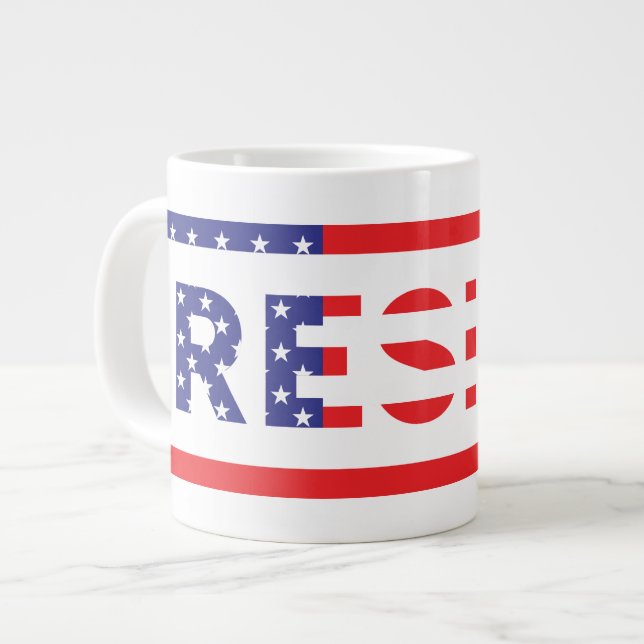 Grande Tasse RÉSISTER| Drapeau des États-Unis (Devant gauche)