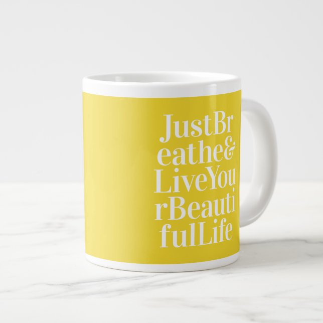 Grande Tasse Respectez simplement la phrase positive inspirante (Devant droit)