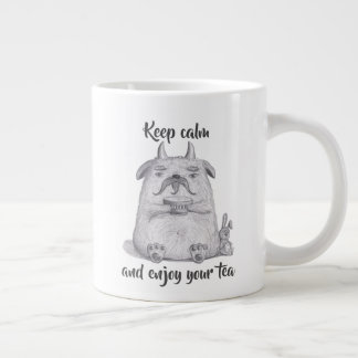 Grande Tasse Restez calme et profitez de votre thé/ Personnalis