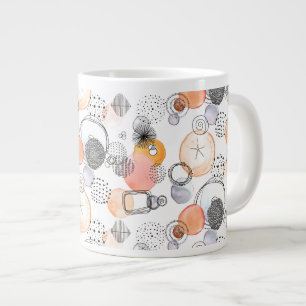 Grande Tasse Résumé moderne Joli Motif Doodle rose