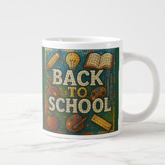 Grande Tasse Retour à l'école en mosaïque