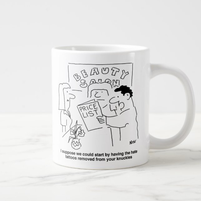 Grande Tasse Retrait de tatouages au salon de beauté. Drôle (Droite)