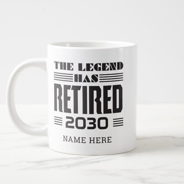 Grande Tasse Retraite personnalisée La Légende A Retraité (Gauche)