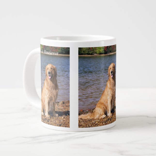 Grande Tasse Retriever d'or assis (Devant gauche)