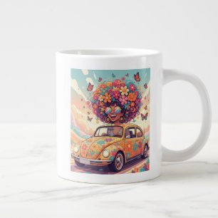 Grande Tasse Rétro Années 70 Fleur Power Hippie