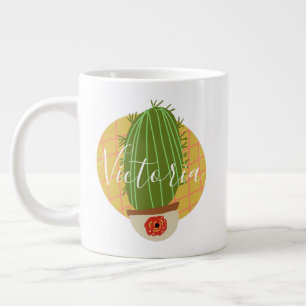Grande Tasse Retro Cactus Nom du gribouillage de café géant