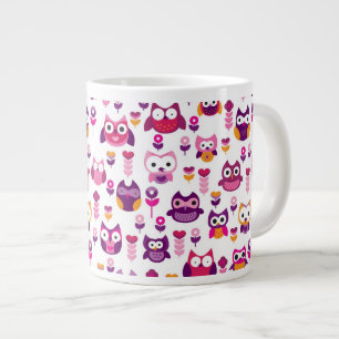 Grande Tasse rétro motif coloré d'oiseau de hibou