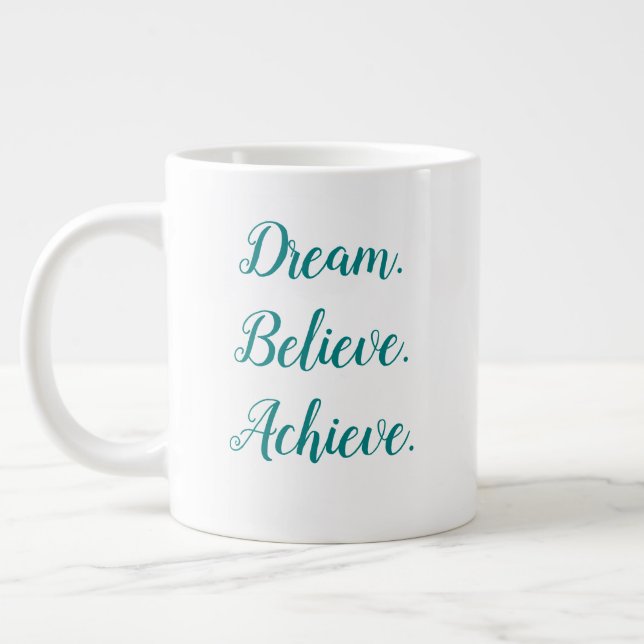 Grande Tasse Rêve de devis personnalisé Croire atteindre le scr (Gauche)
