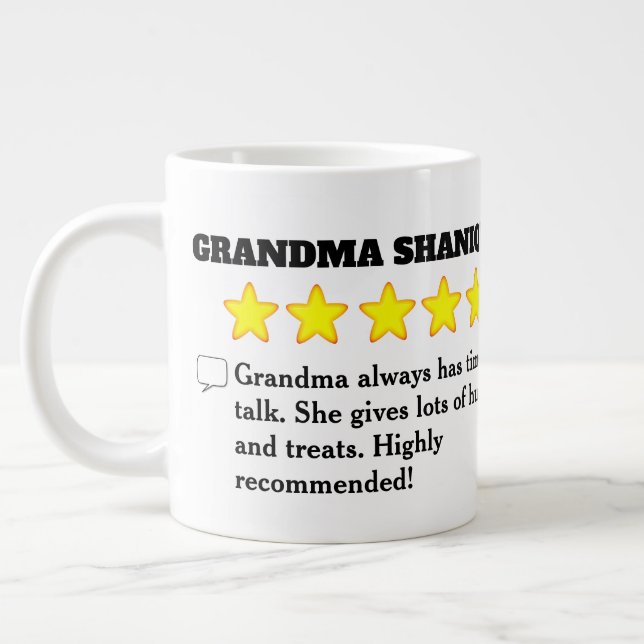 Grande Tasse Revue de grand-mère 5 étoiles avec photo (Gauche)