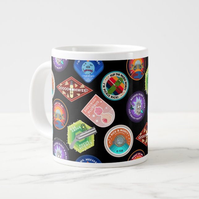 Grande Tasse RICK ET MORTY™| Motif des patchs spatiaux (Devant gauche)