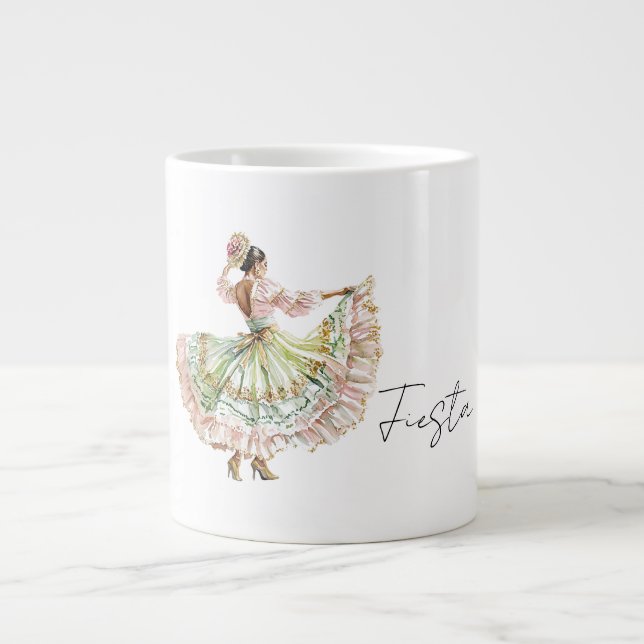 Grande Tasse Robe de danse de fiesta mexicaine (Devant)