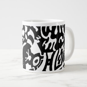 Grande Tasse "Robot Dreams" B&W Art Abstrait
