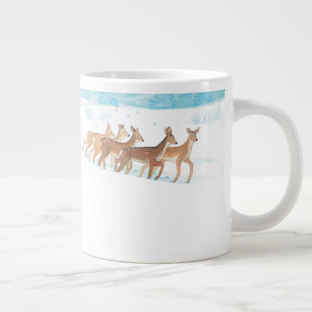 Grande Tasse Roe Deer hiver paysage de forêt enneigée (Droite)