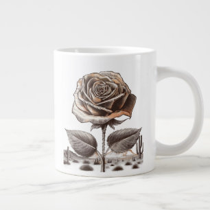 Grande Tasse Rose du désert, fleur botanique vintage