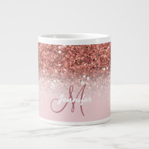 Grande Tasse Rose Gold Parties scintillant Sparkle Ombre Nom du