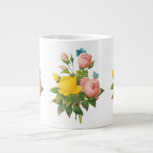 Grande Tasse Roses thé jaunes persans vintage de Redoute