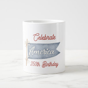 Grande Tasse Rouge Blanc Bleu Célébrez l'Amérique