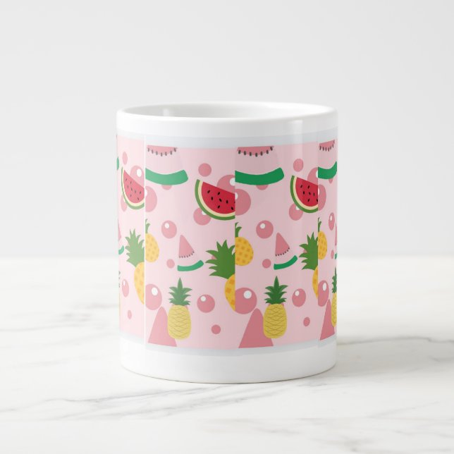 Grande Tasse ROUGE ET ROSE AVEC IMPRIMANTES WATERMELONpecialty  (Devant)