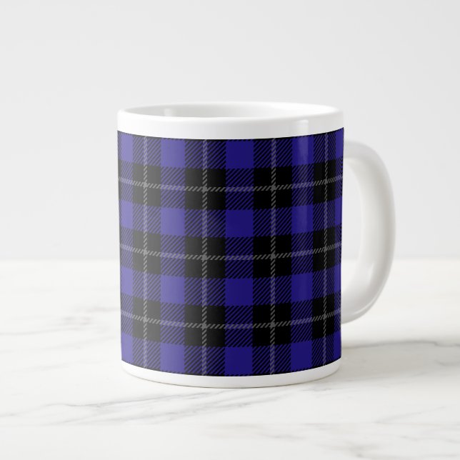 Grande Tasse Royal Blue Black Plaid (Devant droit)
