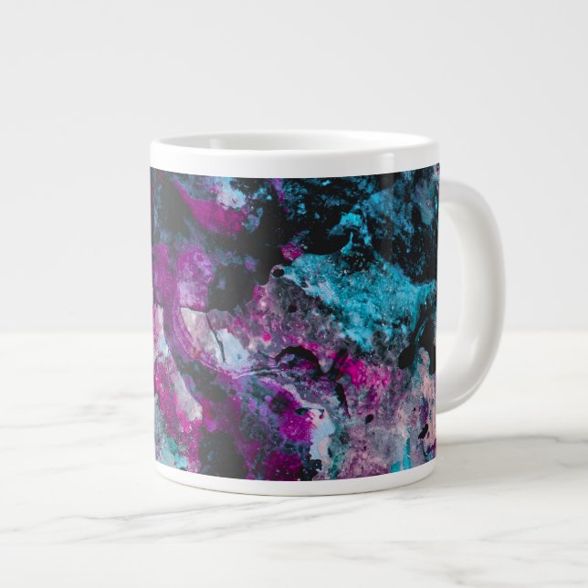 Grande Tasse Ruby et Sapphire Crystal Geode Abstrait (Devant droit)
