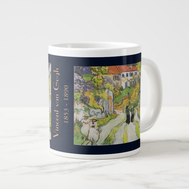 Grande Tasse Rue du village et escaliers d'Auvers avec figures (Devant droit)