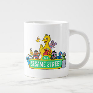 Grande Tasse Rue Sésame   Couleur complète avec Pals