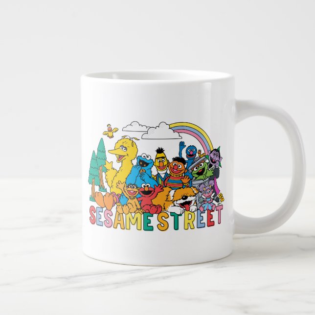 Grande Tasse Rue Sésame | Rainbow Wave (Droite)