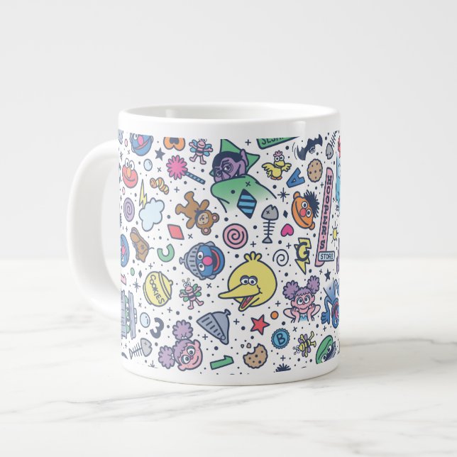 Grande Tasse Rue Sésame | Sesame Pals DoodMotif (Devant gauche)
