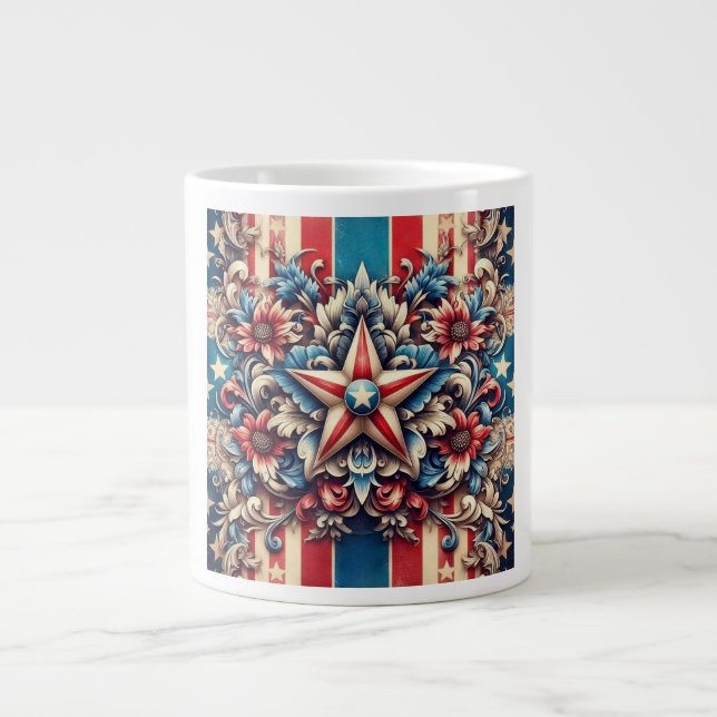 Grande Tasse rustique/vintage USA/patriotique (Devant)