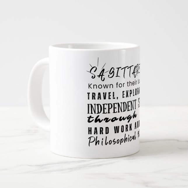Grande Tasse Sagittarius Citations Motivationnelles Signe Zodia (Devant gauche)