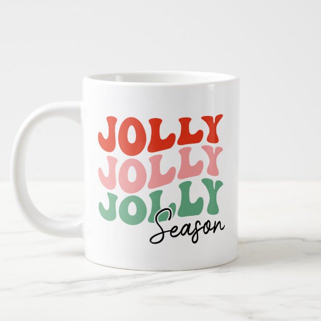 Grande Tasse Saison Jolly Jolly Saison Retro Typographie de vac (Gauche)