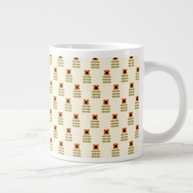 Grande Tasse Scandinavie Inspiré par la flore orange (Droite)