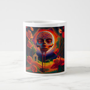 Grande Tasse Scène fantastique avec des roses et une étrange cr