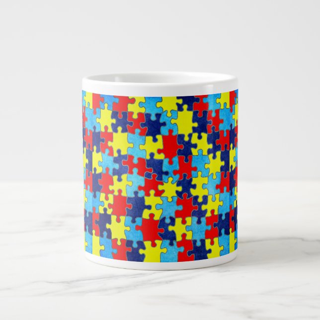 Grande Tasse Sensibilisation sur l'autisme-Puzzle par Shirley T (Devant)