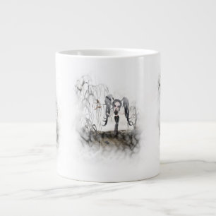 Grande Tasse Sepia Goth Girl Vignette