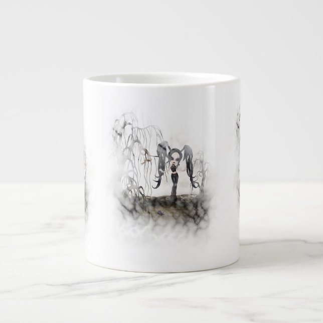 Grande Tasse Sepia Goth Girl Vignette (Devant)