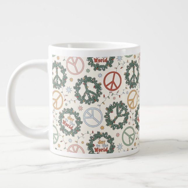Grande Tasse Serments de paix et joie pour le Motif mondial (Gauche)