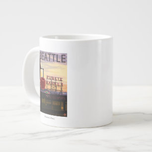 Grande Tasse Signe du marché d'endroit de SeattlePike et vue d