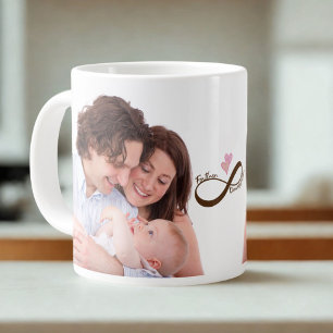 Grande Tasse Signe infini cœurs roses père fille