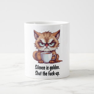 Grande Tasse Silence Est Golden Funny Citations De Chat Cite Ca