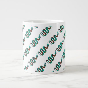 Grande Tasse Silhouette d'impression Brown et Turquoise de serp