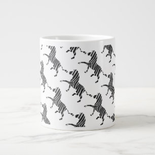 Grande Tasse Silhouette noir et gris clair Zebra