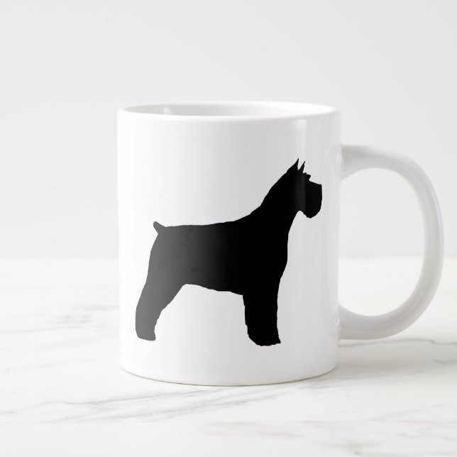 Grande Tasse Silhouettes de chien Schnauzer noir (Droite)