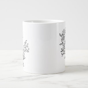 Grande Tasse Simple Logique Script Botanique Wreath Couples