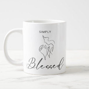 Grande Tasse Simplement Bénie Dessin Minimaliste Chrétien En Li