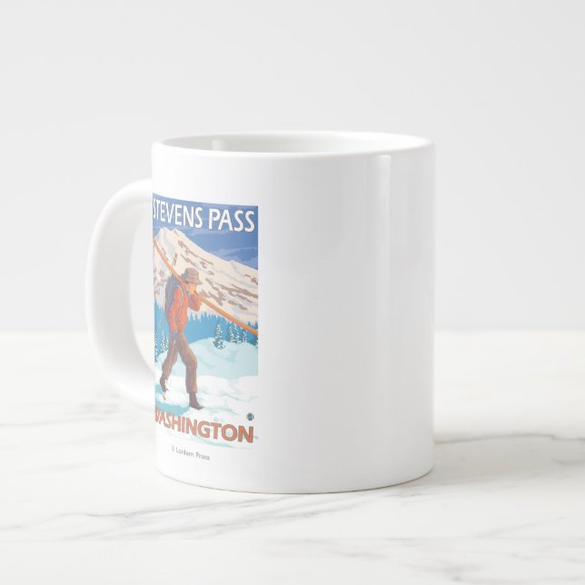 Grande Tasse Skier transportant du ski de neige - Stevens Pass, (Devant gauche)
